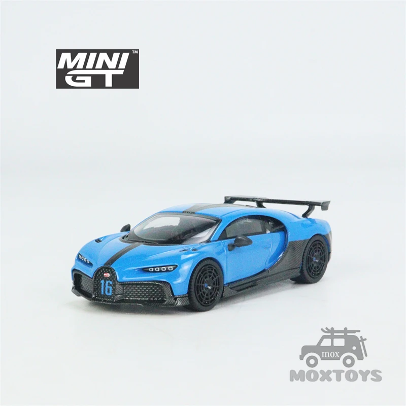 Купить Мини GT 1:64 Bugatti Chiron Pur Спортивная синяя LHD модель автомобиля под давлением Купить Мини GT 1:64 Bugatti Chiron Pur Спортивная синяя LHD модель автомобиля под давлением