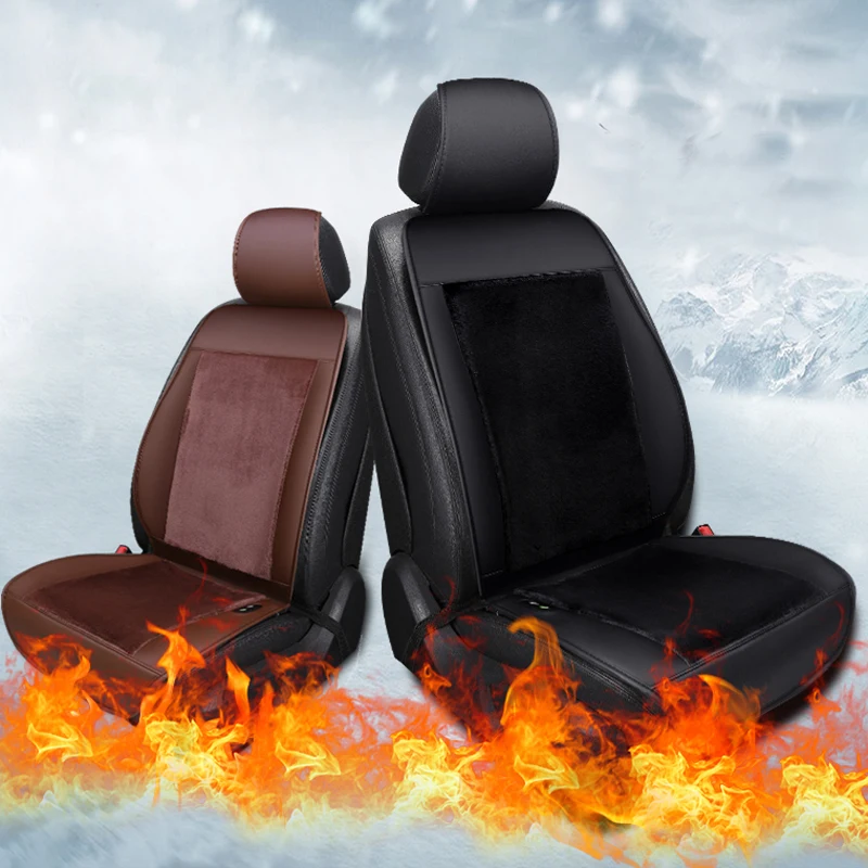 

Heated Car Seat Cover Winter Car Heating Seat Cushion Pad Protector Flocking Fabric Keep Hot Warm Heater Automotive Accessories