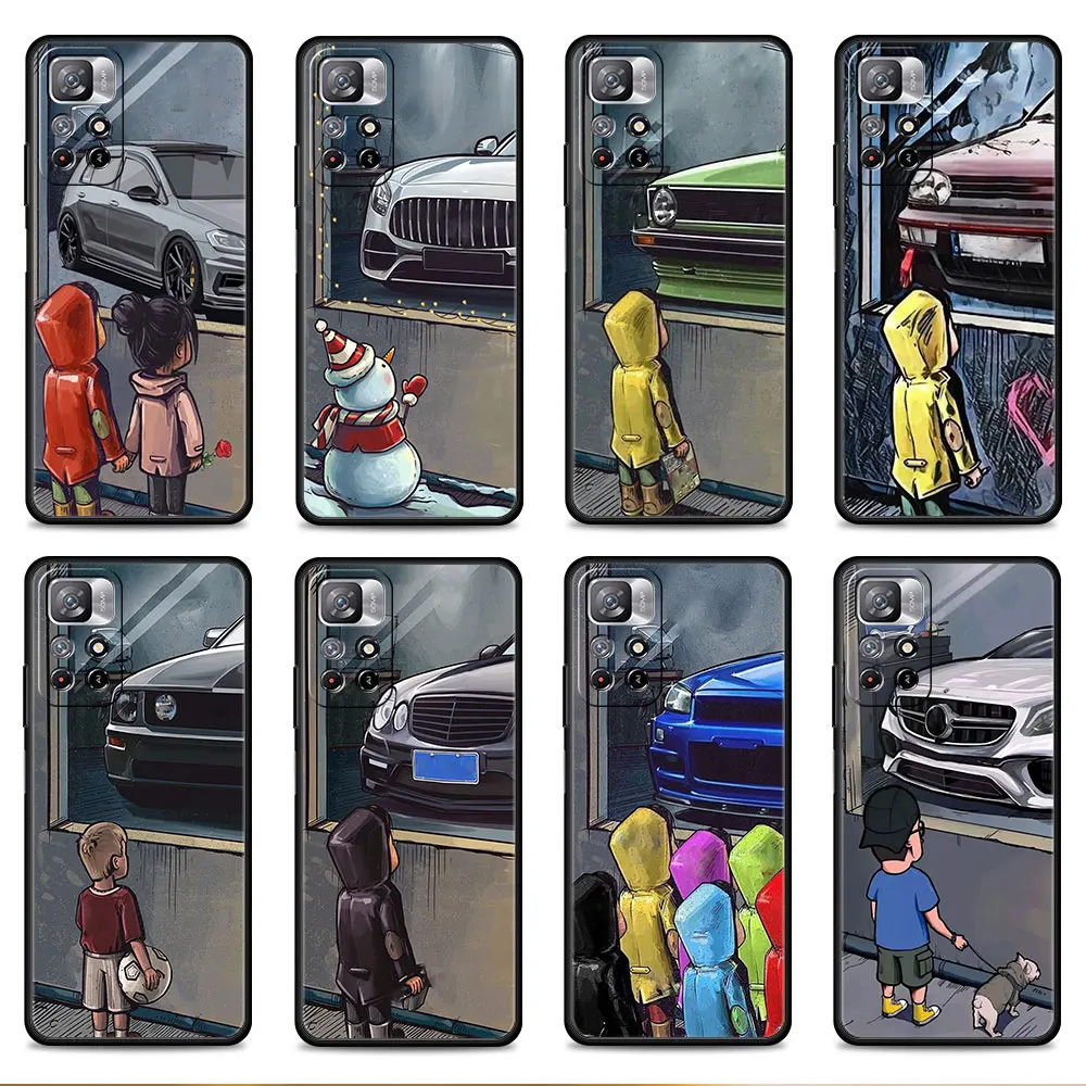 

For Redmi Note 9A 9 9C 8 9T 7 K40 9S 11 Pro 10 8T 10C K40S Boy Girl See Cool Sports Car Drift Phone Coque Style Back