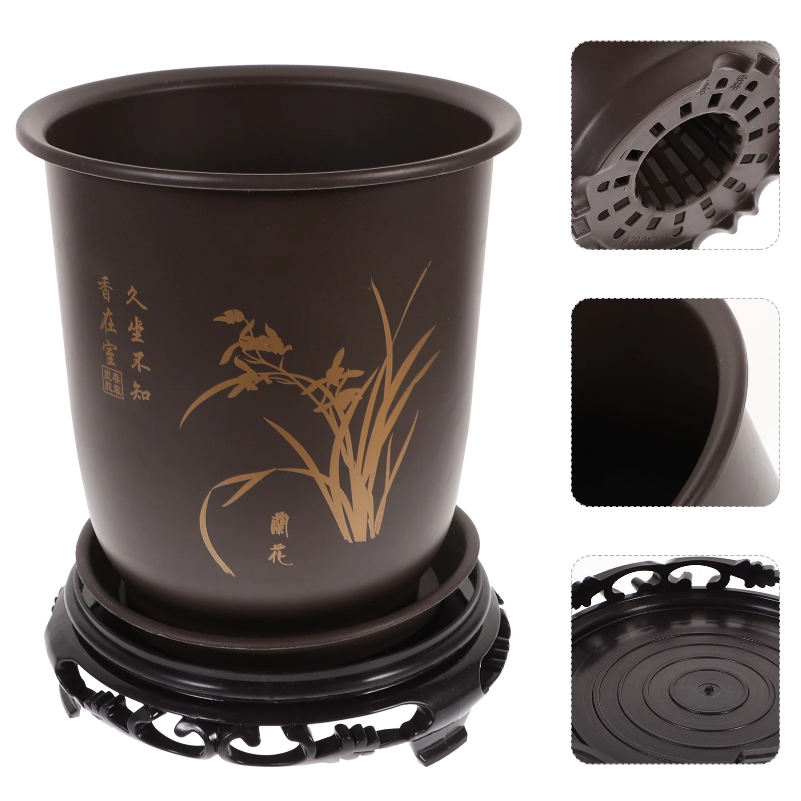 

Flowerpot Plastic Planting Orchid Flowerpots Live Succulents Plants Storage Embellishments Nursery Decorate Holder Rounded