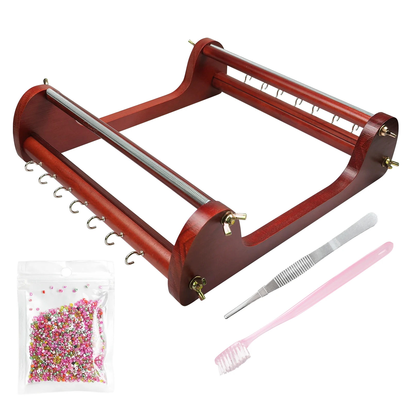 XUQIAN Hot Selling 33*29*9cm with Bead Loom Weaving Beading Machine Wooden for Beginners Make Necklaces Bracelets L0026