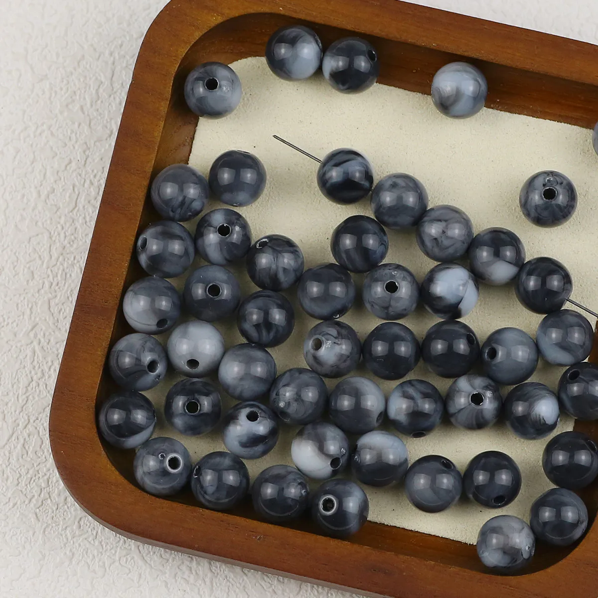 Серые шарики акриловые Круглые бусины-разделители для изготовления ювелирных