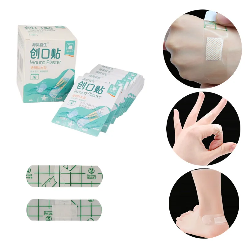 

10pcs Transparent Waterproof Wound Stickers Anti-abrasion Heel Sticker Hemostasis First Aid Bandage Outdoor Emergency Kit
