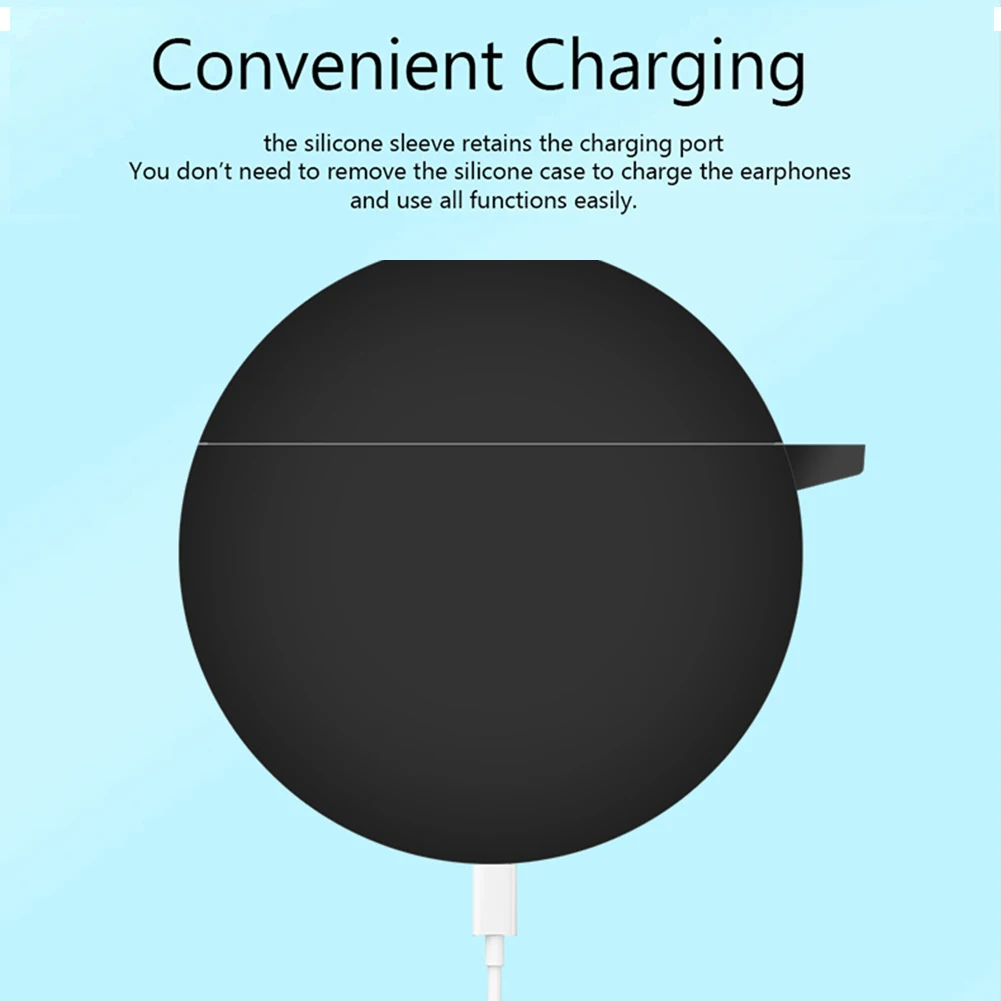 Silica Gel 1.8mm Thickness Wireless Bluetooth-Compatible Earbuds Case for Lenovo HT38 Protective Cover 82 * 39 35mm |