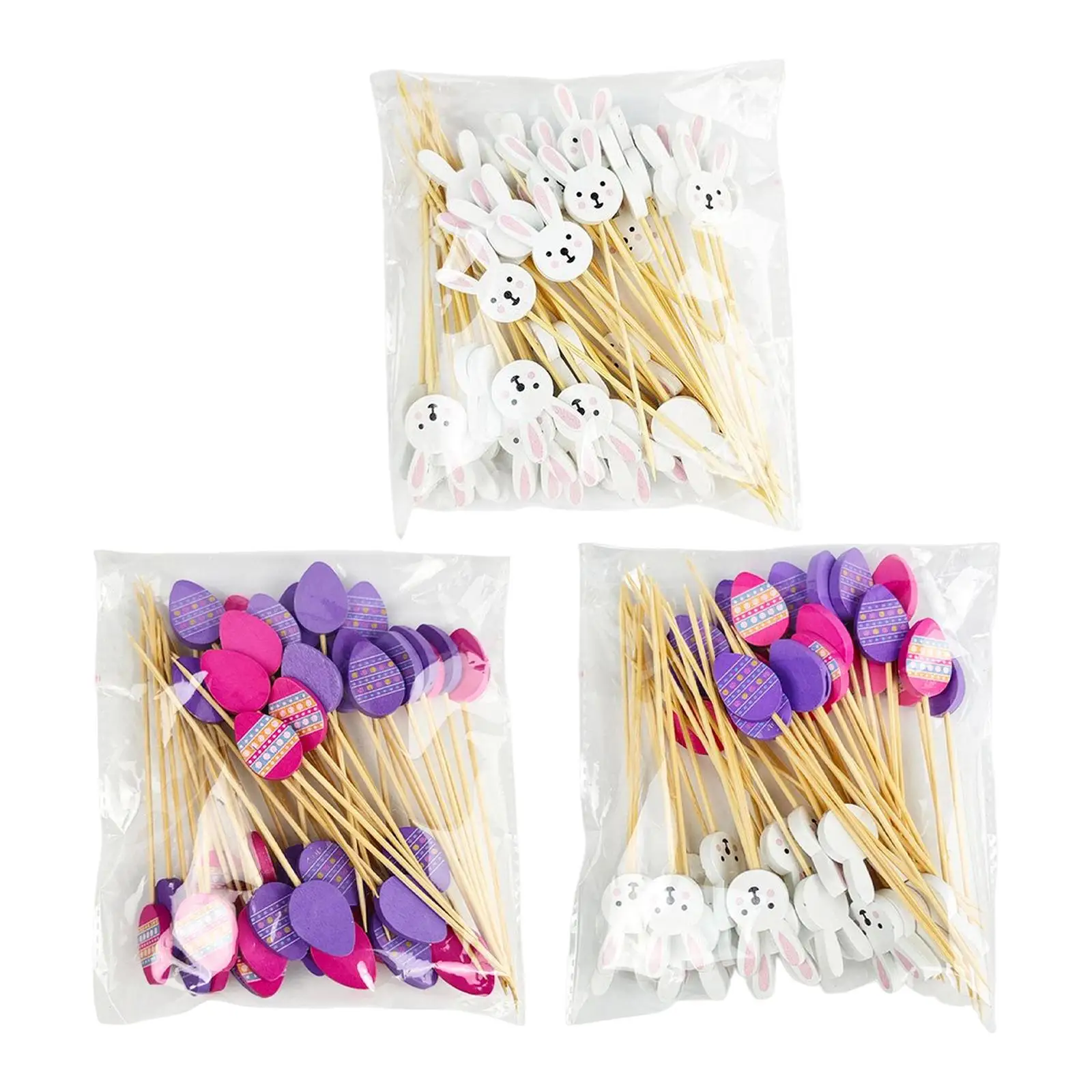 

100x Cake Toppers Food Decoration Cocktail Sticks for Club Engagement Kitchen Easter