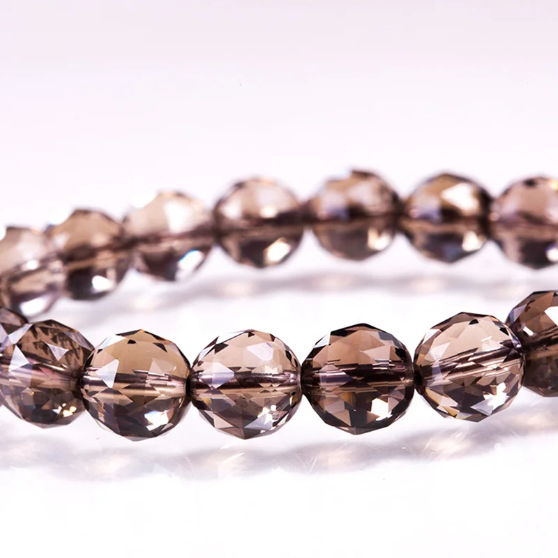 

Модный Ограненный браслет из натурального чайного хрусталя, однокольцевой Браслет из чистого кристалла, ювелирные изделия «сделай сам», ле...