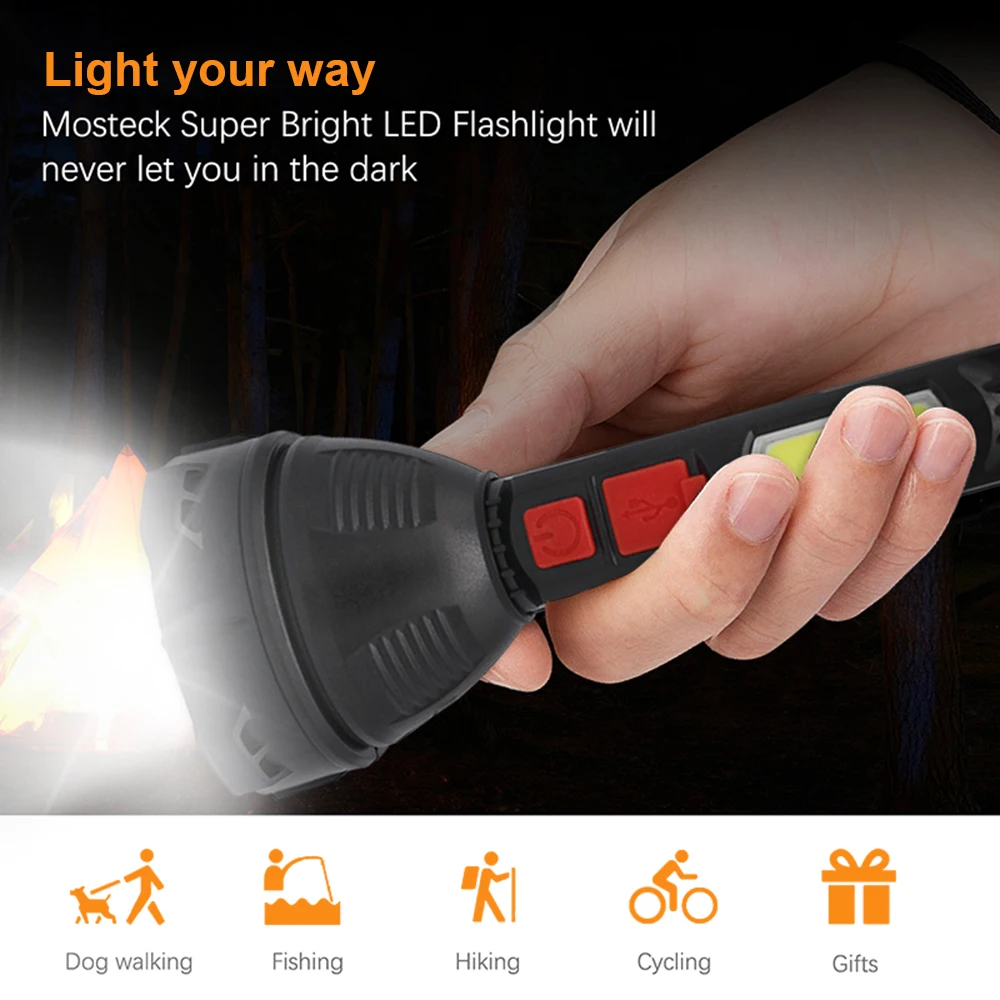 Большой яркий светодиодный фонарик с Cob-матрицей