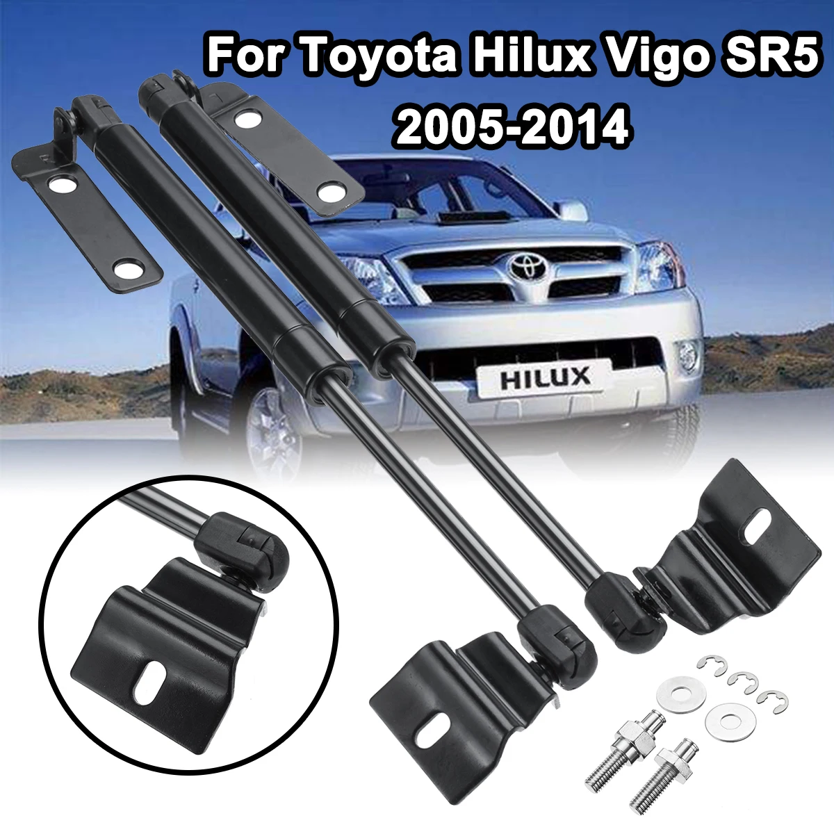 

3pcs Set Car Front Bonnet + Tailgate Gas Lift Support Struts Bars Support Rod Replace For Toyota Hilux Vigo SR5 2005-2014