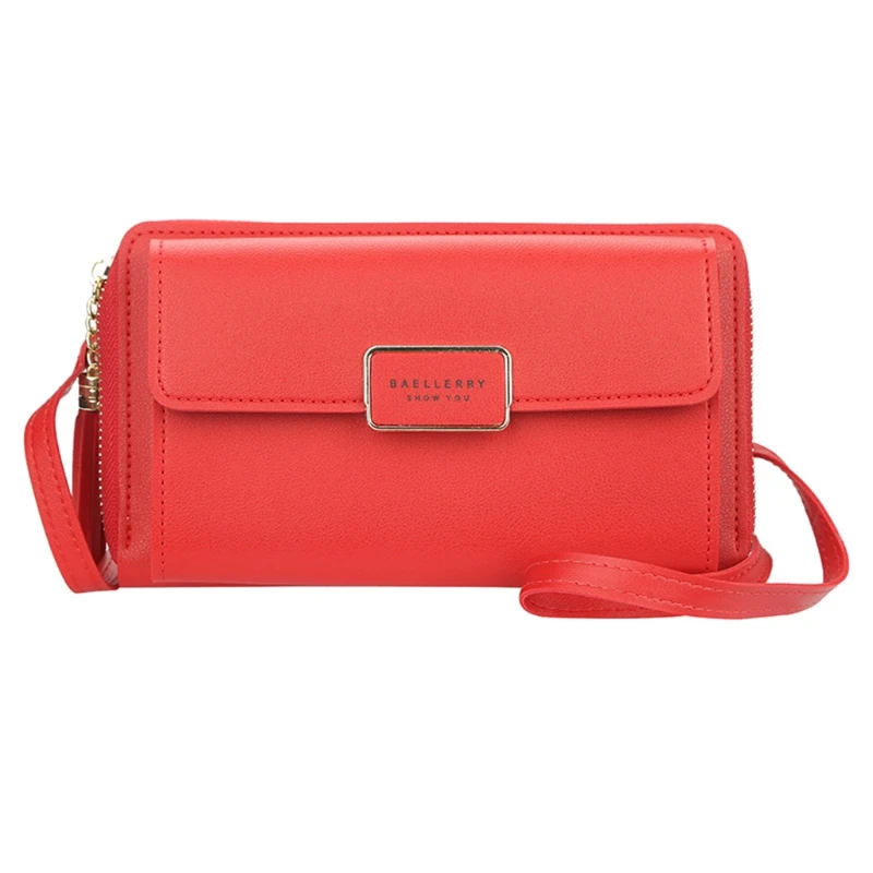 

Women PU Leather Clutch Long Wallet Business Credit Card Holder Shoulder Purse Handbag Large Capacity Zipper Bag