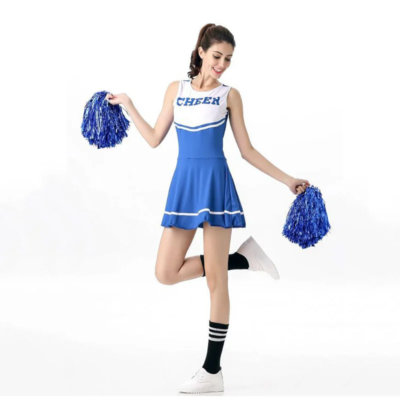 

Sexy Cheerleader Costume Girl Uniform High School Cheer Glee Women Cheerleading Cosplay Fancy Dress Outfit