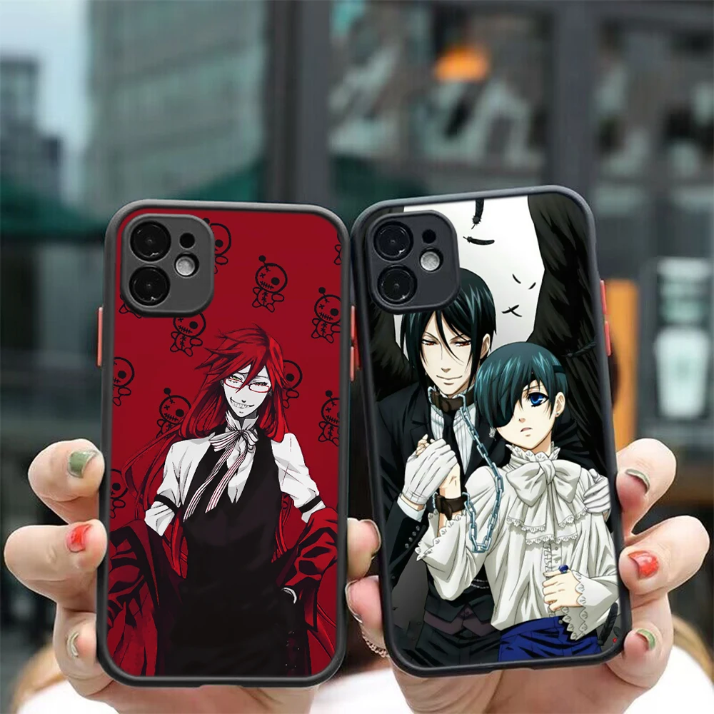 Черный Батлер Kuroshitsuji Защитный Мягкий чехол для iPhone 15 14 Plus 13 12 11 X XS XR Pro Max Mini 8 7