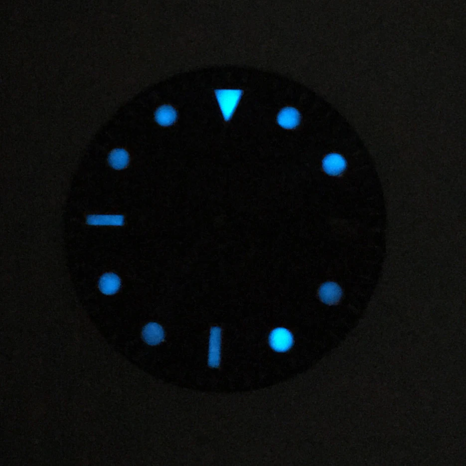 Modified 29MM Black Dial Replacement Precision Blue Luminous Lettering Dial Fit For 8200 8215 Movement 2836aa