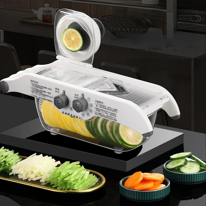 

Multifunctional Fruit Slicer Lemon Grater Vegetable Grater with Basket Potato Carrot Cucumber Chopper Cutter Kitchen Accessories