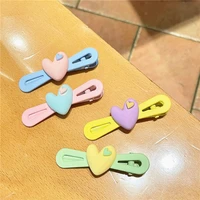 2022 new trend candy color love heart hairpin girl cute bangs clip side hair clip hairpins accessories