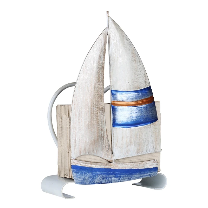 

Creative Sailing Boat Napkin Holder Iron Napkin Holder Ornament Hotel Paper Case Kitchen Paper Holder Table Decoration