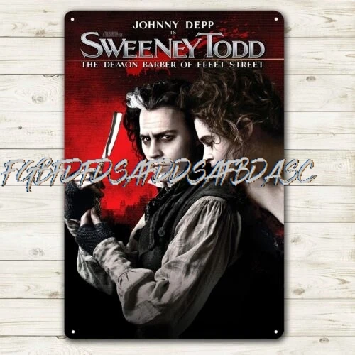 Металлический плакат из фильма Sweeney Todd Джонни Депп жестяная вывеска - 20x30 см