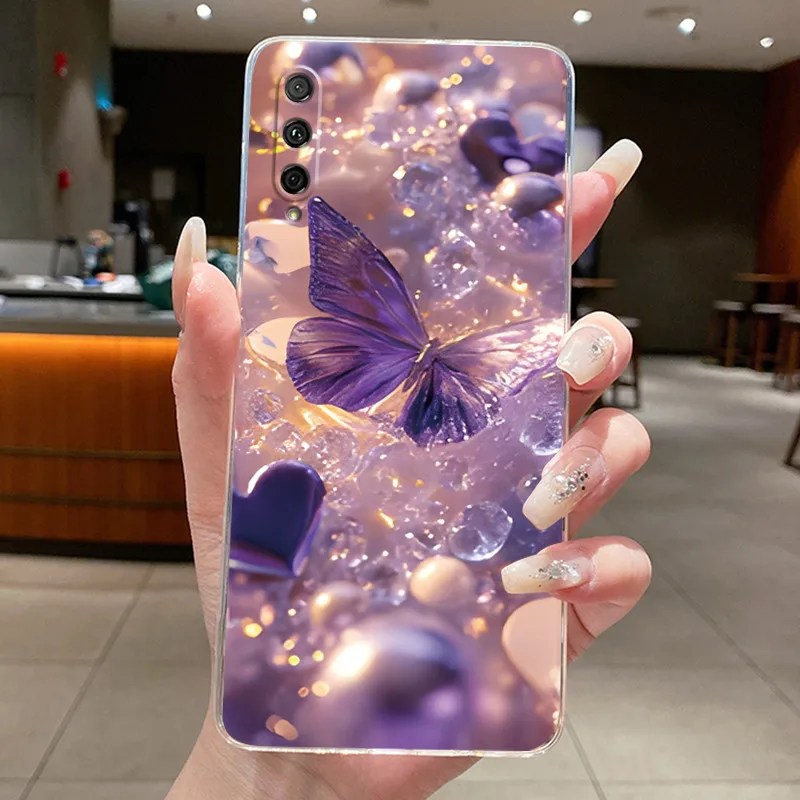 Фото Чехол для телефона Huawei Y9S Psmart Pro 2019, роскошный прозрачный силиконовый чехол с цветами и бабочками для Huawei P Smart Pro Y9 S, мягкие чехлы №5