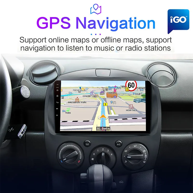 Car Android Radio Multimedia Player For MAZDA 2 Mazda2 2007 2008 2009 2010 2011 2012 2013 2014 GPS Navi 2din din Autoradio |