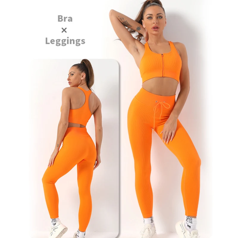 5 PCS Seamless Women Yoga Set Workout Gym Wear Sports Bra Set High Waist Leggings Short Sleeve Top Running Sportswear