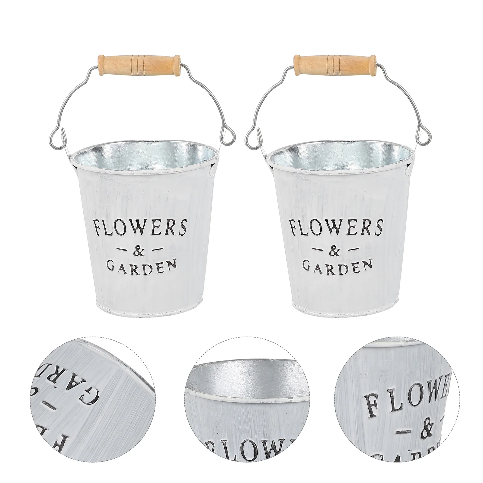 

2pcs Flower Buckets Safe Good Nice Small Bucket Flower Pot for Home Garden