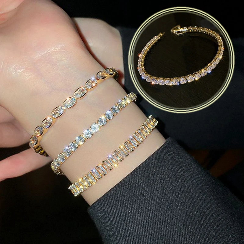 

Tennis Bracelets Fashion Simple Personality Party Jewelry Spring New Bead Chain