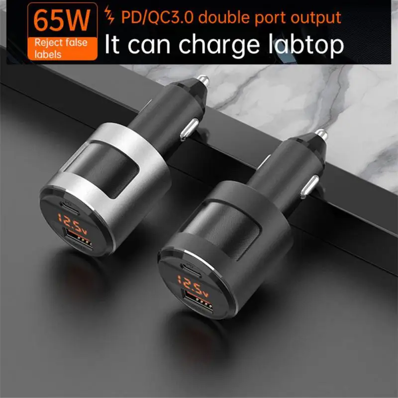 

Автомобильное зарядное устройство USB 65 Вт PD, быстрая зарядка, быстрая зарядка 2,0 QC 3.0, зарядное устройство с разъемом типа C для прикуривателя,...