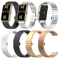 butterfly buckle watchband metal strap for huawei watch fit mini stainless steel band wristband bracelet replace accessories