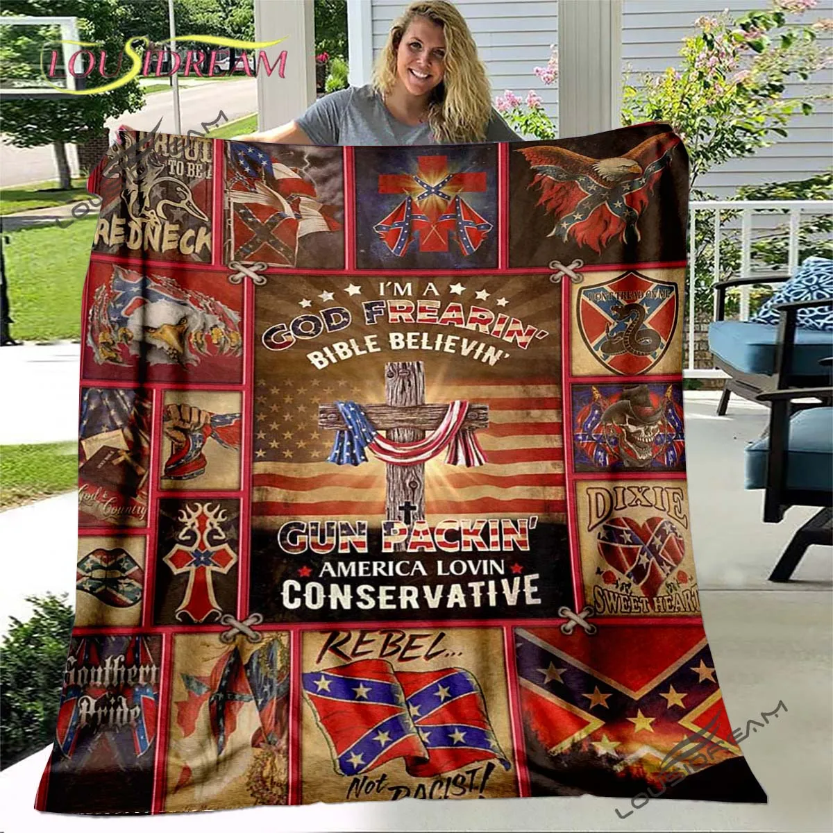 

American Flag Blanket Print Throw Blanket Soft Cozy Fleece Blanket Couch Bed Throw Labor Blanket Lover Gifts for Girls Women Men