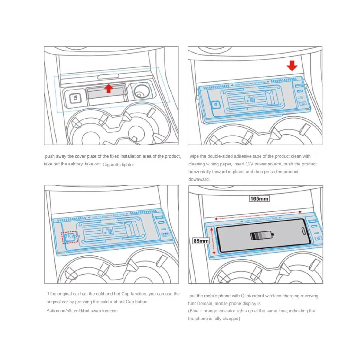15 Вт автомобильное беспроводное зарядное устройство QI быстрое для телефона