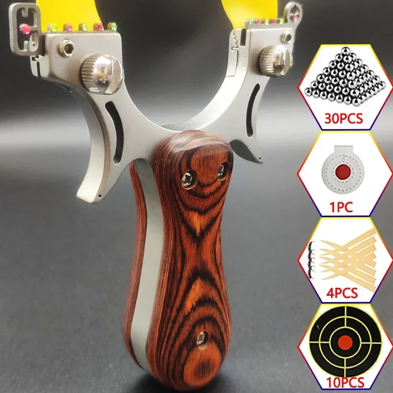 Рогатка из нержавеющей стали, ручка из цельного дерева, вспомогательная ...