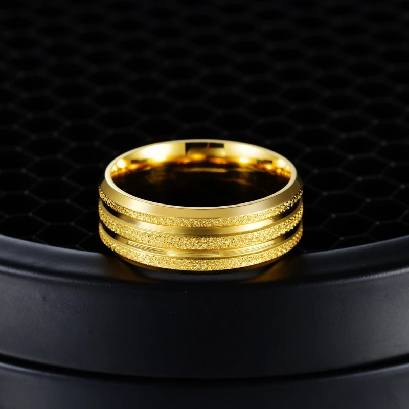 

Unisex Stainless Steel Classic Simple Polished/Matte Stripes 8MM Width Couple Ring Fashion Jewelry Gifts