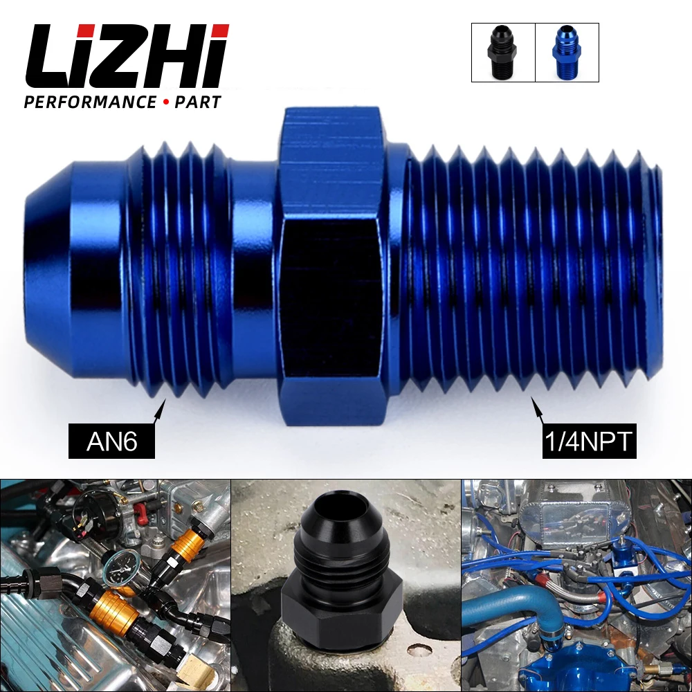 

LIZHI RACING - (AN6-NPT1/4) от AN6 до 1/4 NPT, прямой адаптер, раструбный фитинг, автоматический штуцер для шланга, мужской