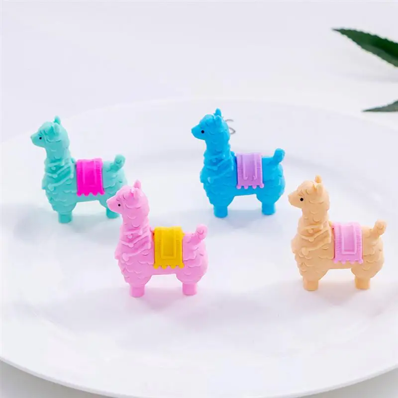

16Pcs Cartoon Kid Eraser Alpaca Rubber Gift Painting Room Decor (Random Color)