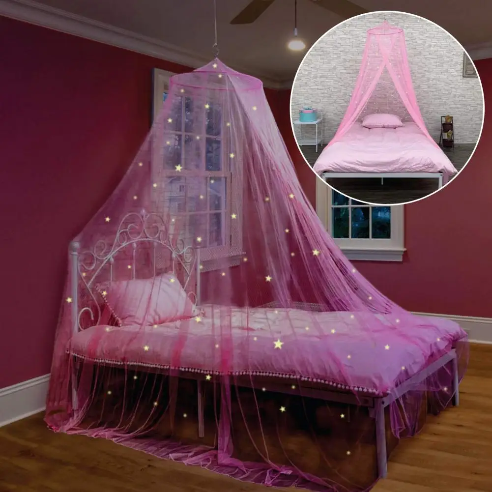 Useful Bed Net Cover Eco-Friendly Fine Mesh Sheer Lace Dorm Ceiling Princess Bed Canopy Decoration  Bed Curtain Decorative