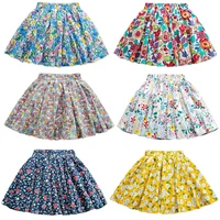 girls summer cotton floral princess pleated ballet skirt sweet kids tutu skirts elastic wais mini short skirt clothes for girls