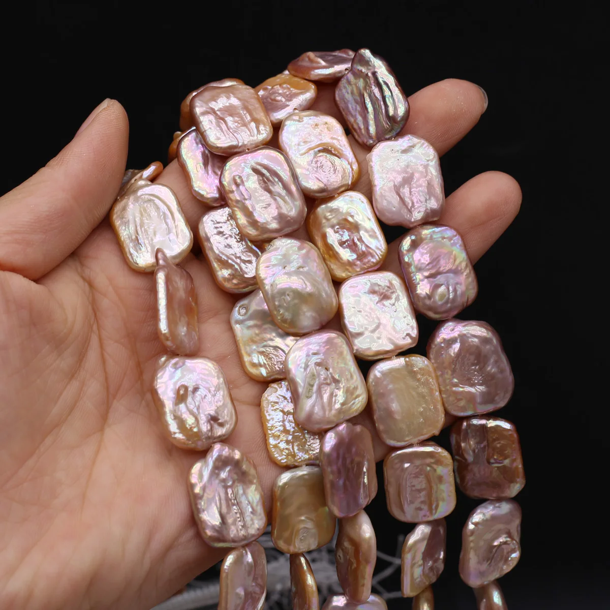 

Natural Freshwater Square Purple Baroque Pearl Jewelry Making DIY Necklace Earrings Bracelet Accessories Gift