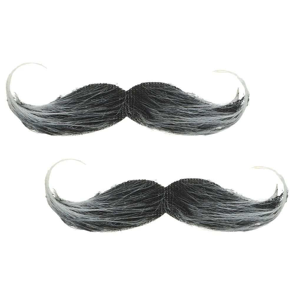 

2pcs Fake Beard Prop Simulated Mustache Prop Halloween Party Cosplay Fake Beard Decoration Hairpieces