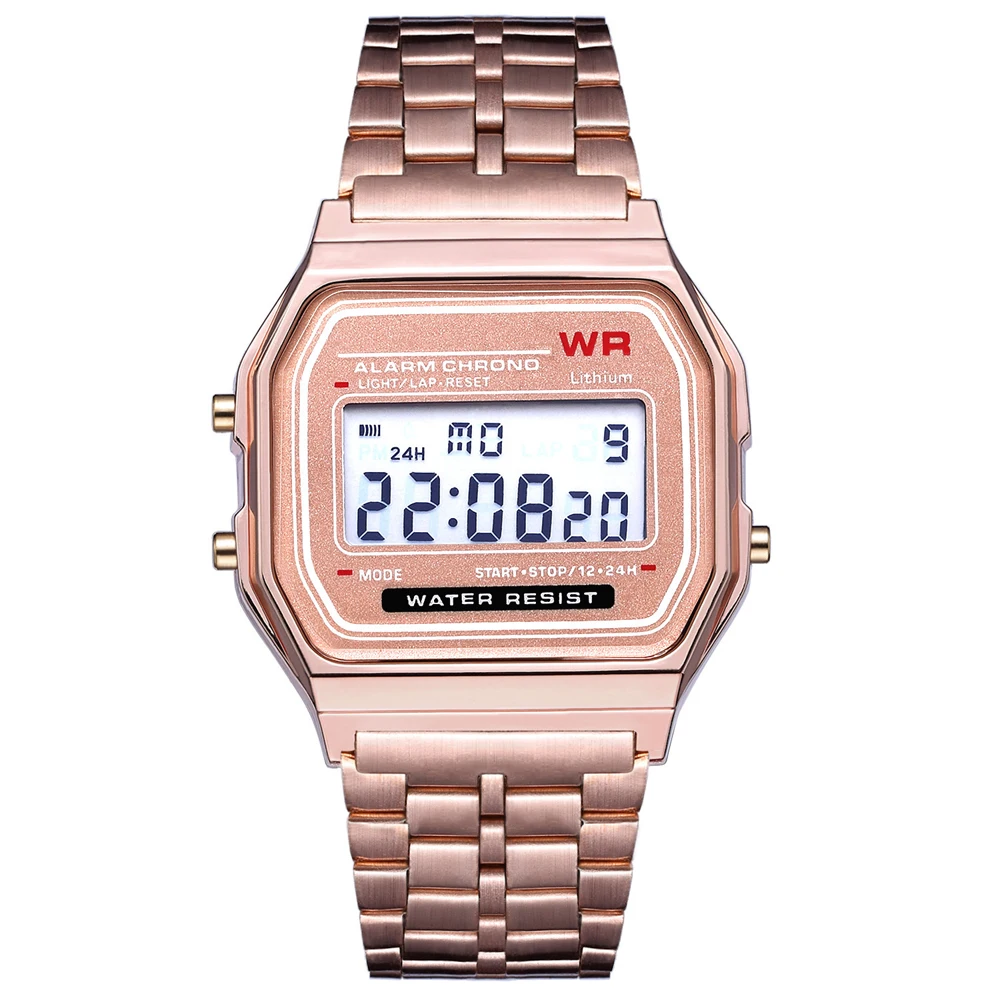 

Rose Gold Silver Watches Men Women Electronic Digital Display Retro Style Clock Men's Relogio Masculin Reloj Hombre Homme