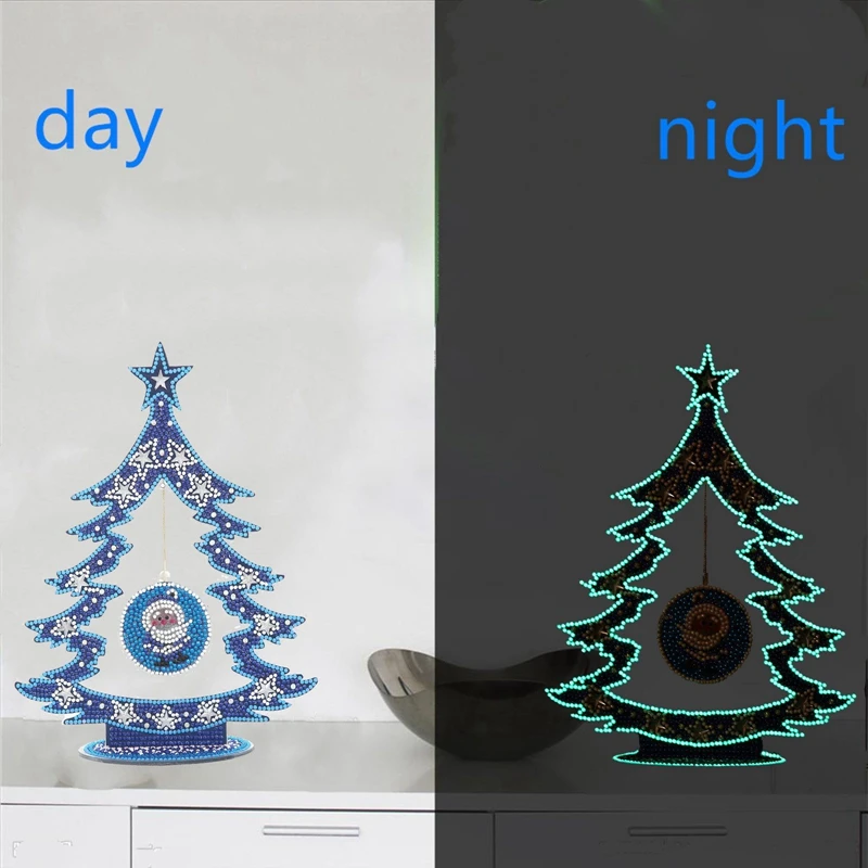 Практичная светящаяся Рождественская елка 5D алмазная живопись настольное