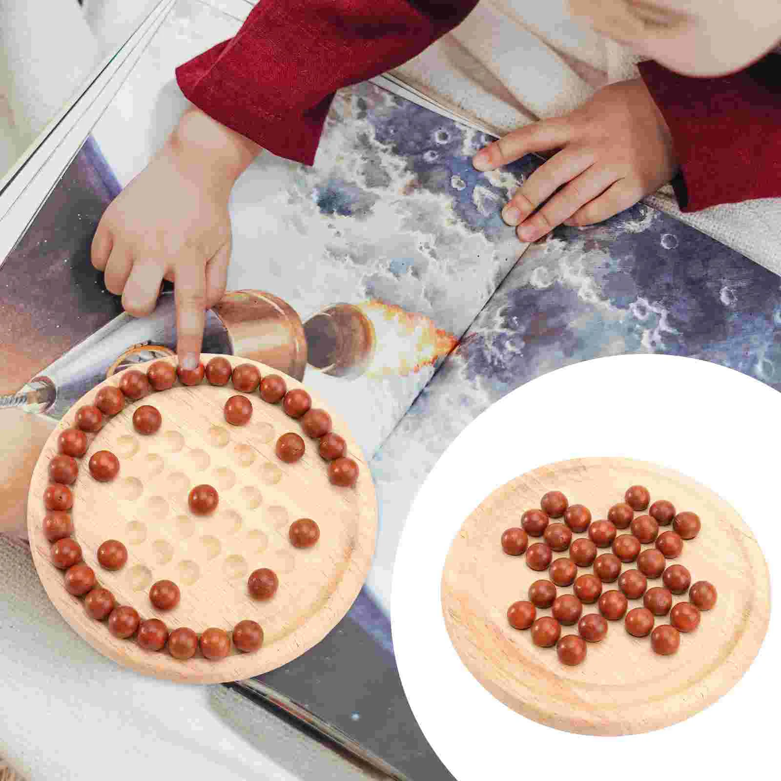 

Travel Toys Kids Peg Solitaire Game Strategy Games Traditional Chess Noble Game Wood Solitaire TOY Table Game