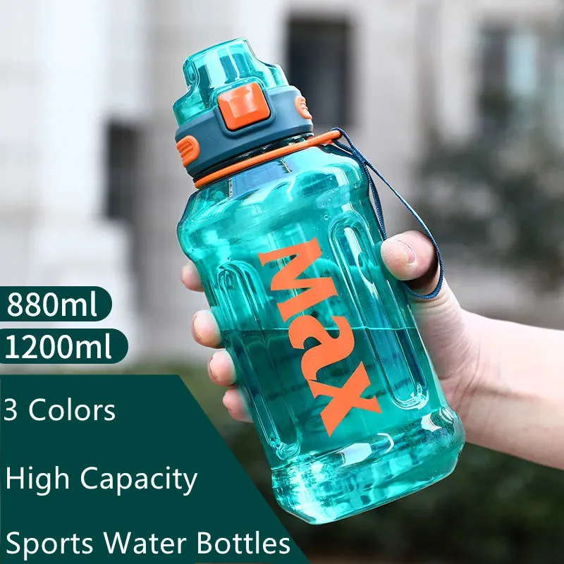 

1200ML Men's Sports Water Bottles Plastic Large Capacity Women's Outdoor Bottle Summer Cold Kettle Portable Fitness Space Cup