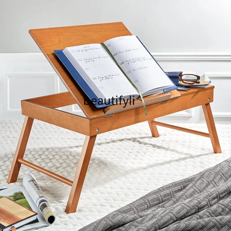 

zqJapanese-Style Solid Wood Bay Window Desk Tatami Small Coffee Table Home Bed Nordic Simple Folding Lazy Computer Desk