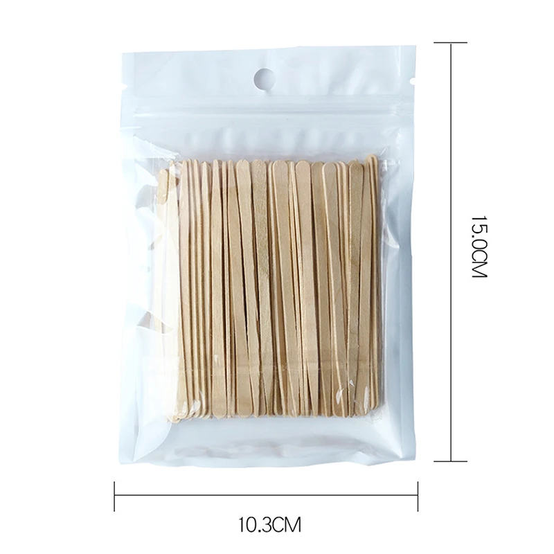 

100pcs/pack Disposable Wooden Waxing Stick Face Eyebrows Nose Body Hair Removal Stick Applicator Stick Beauty Tool Smooth Skin