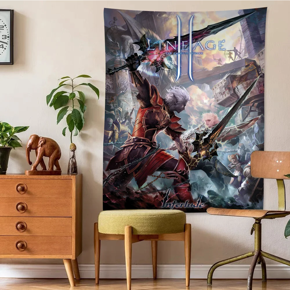 Lineage 2 DIY Настенный гобелен Искусство Научная фантастика Комната Домашний декор
