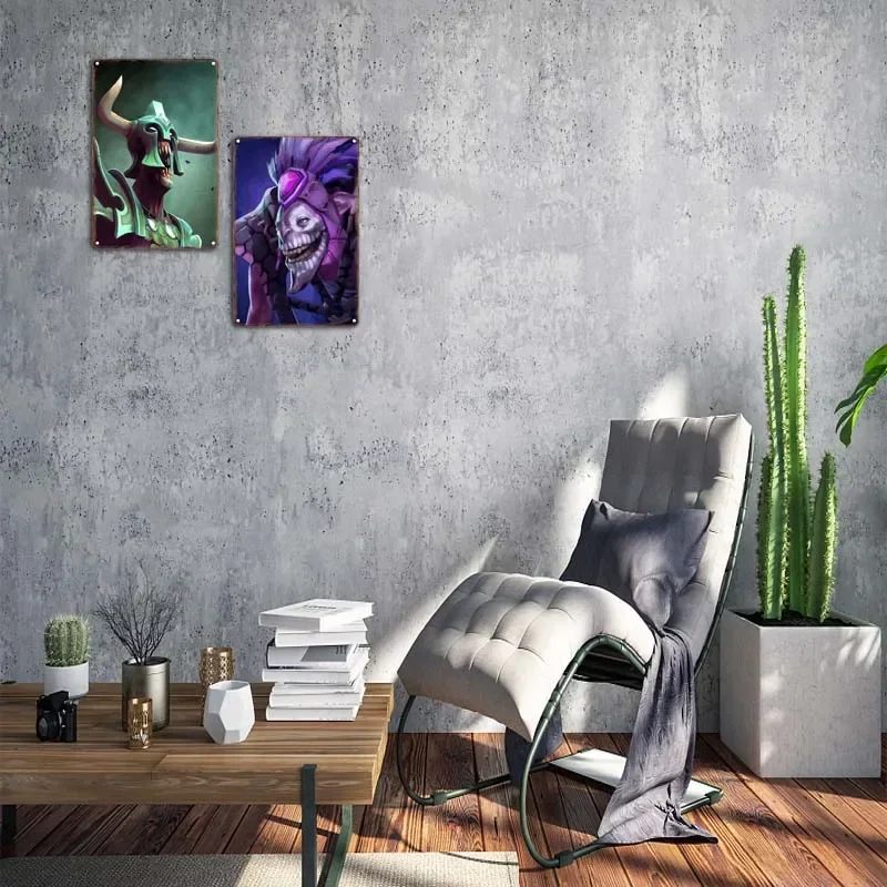 Декор для дома Dota2 металлический знак портреты гадкие герои металлическая