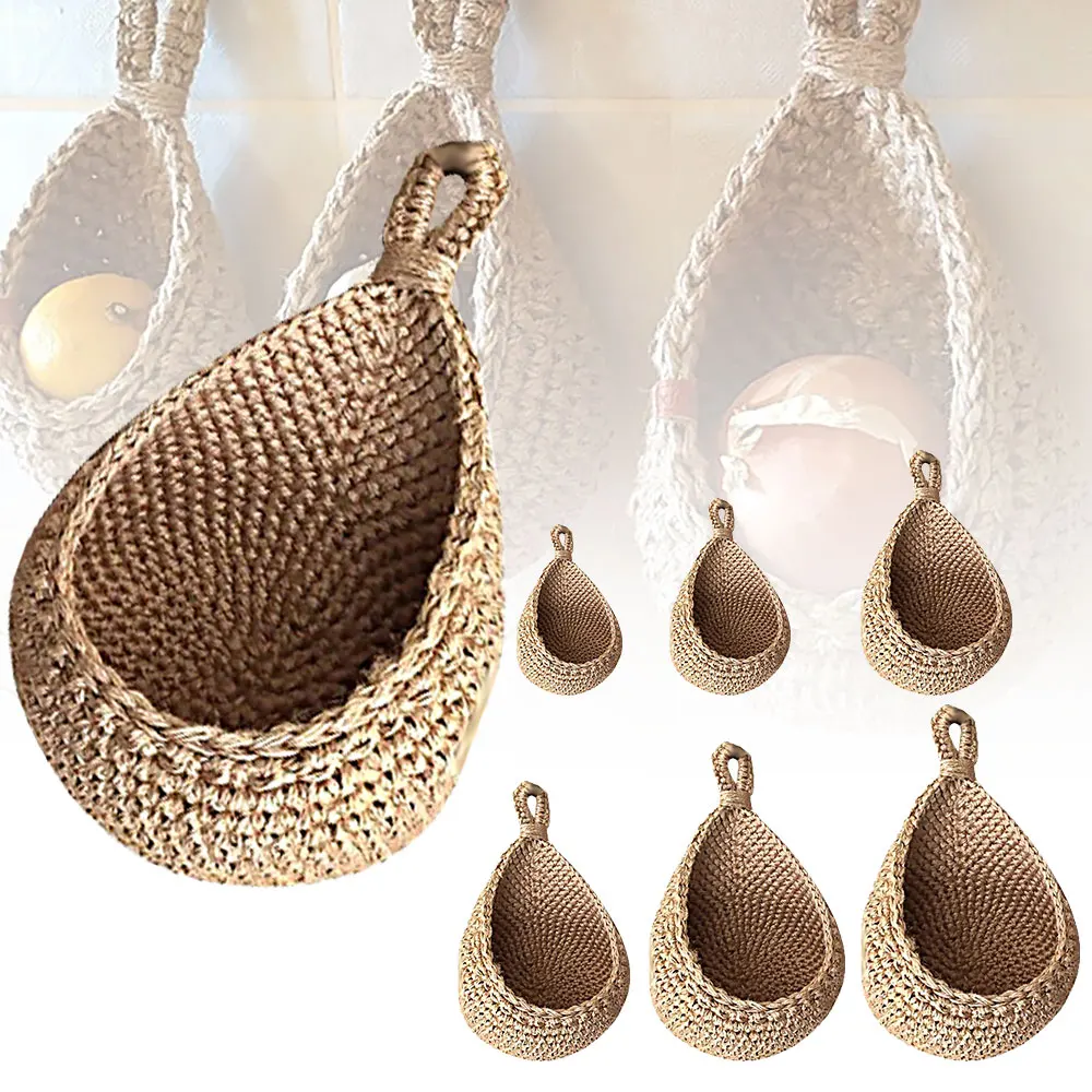 

Wall Hanging Vegetable and Fruit Basket Natural Wicker Woven Fruit Basket Kitchen Table Wall Hanging Storage Basket Dry Shelf