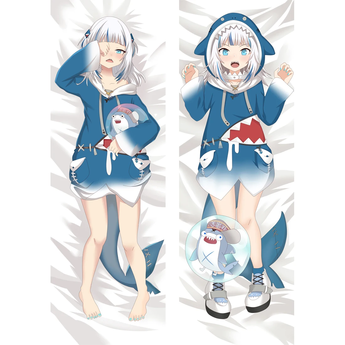 

ZENGIA Anime Gawr Gura Dakimakura Pillow Case 3D Double Side Hugging Body Cover Peachskin case