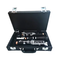 ebony clarinet black woodwind a tone 18 keys wood professional clarinet musical instruments with leather case nickel silver key