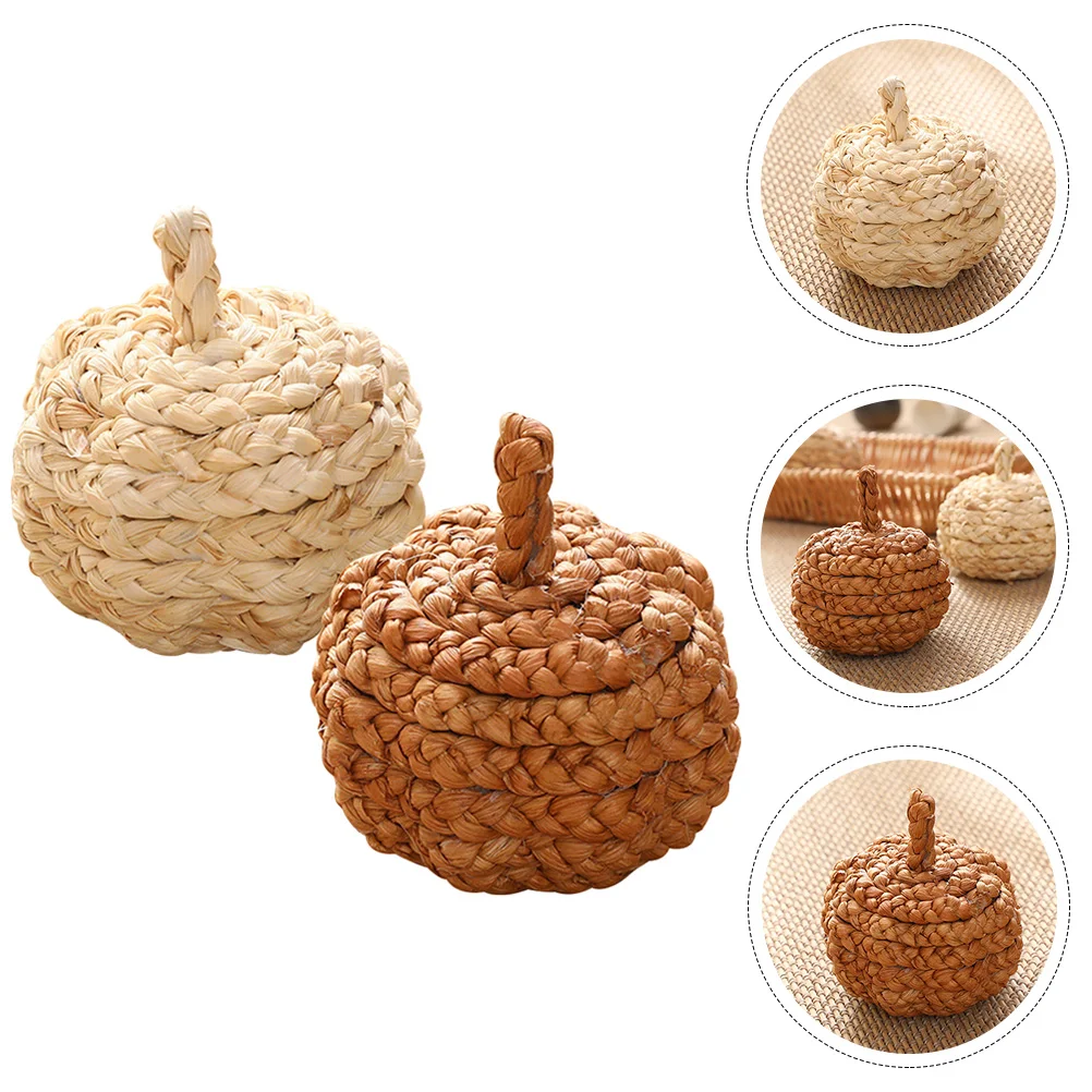 

Hanging Mini Ornaments Rattanpumpkins Pumpkin Ornament Fall Garden Outdoor Simulation Lifelike Decoration Fake Artificialtree