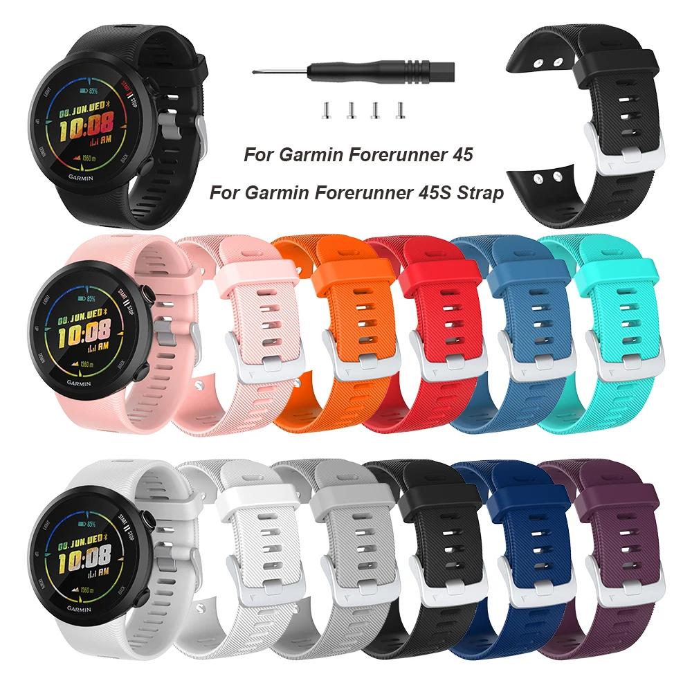

Silicone Wristband For Garmin Forerunner 45 45S Smart Watch Strap Replacement Bracelet Correa Forerunner 45 Band Garmin Watch